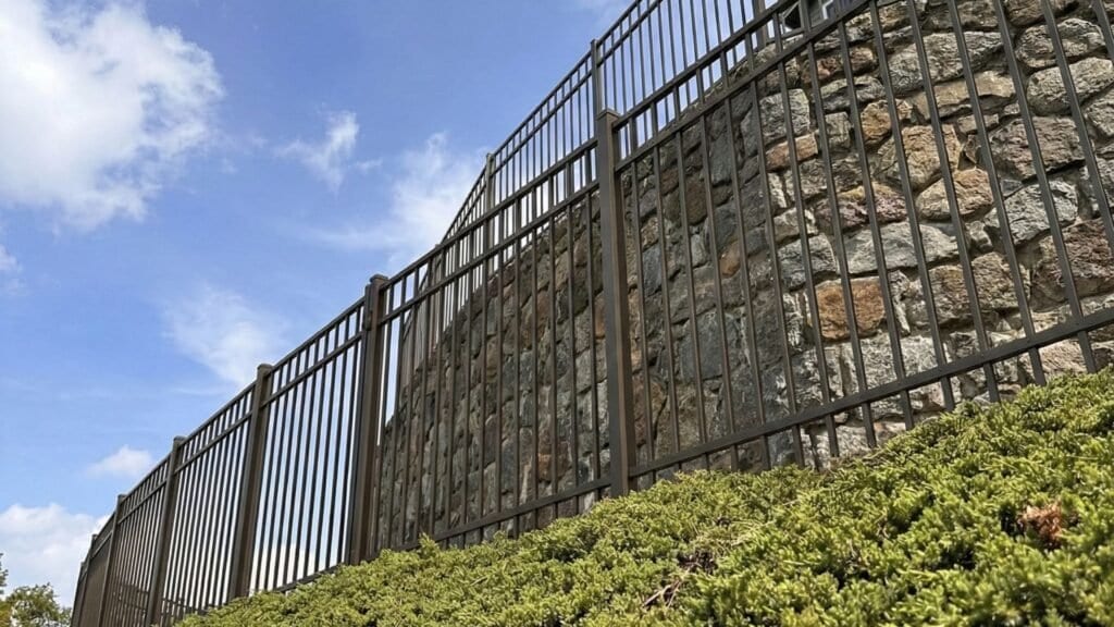 Installing fence panels on sloped property